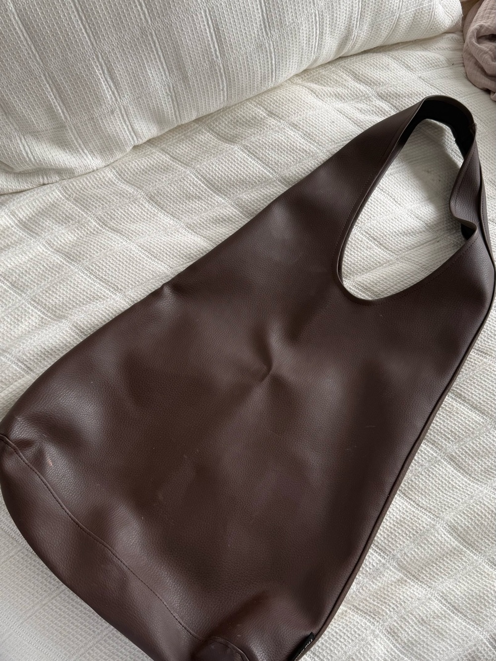 Minimalist Brown Leather Tote Bag - Picture 1 of 4